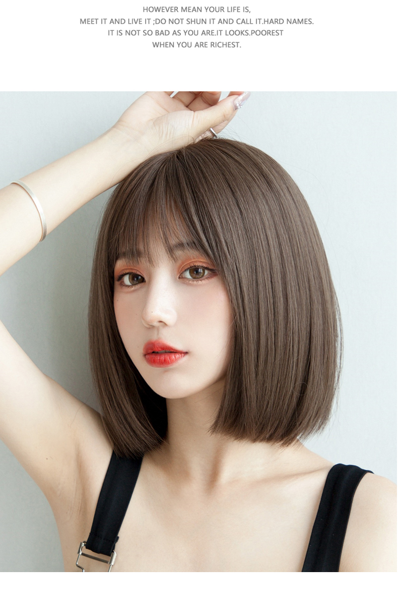 假发女短发 蓬松减龄中短发bobo韩式发型女生锁骨发套自然全头套 冷
