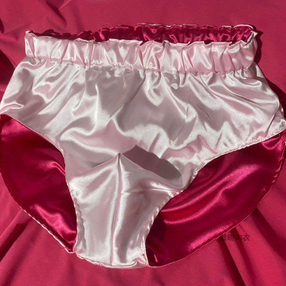 集衫坊双面丝滑绸缎男士内裤纯手工制作内裤贴身物品不支持退换珠光粉