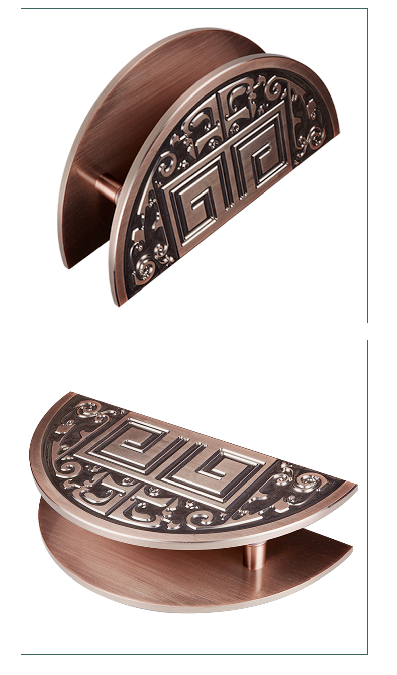 中式木门拉手纯铜玻璃大门拉手实木门推拉门复古古铜圆把手酒店别墅