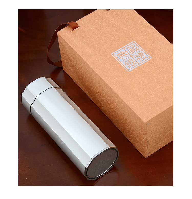 foryooga品牌保温杯银杯子999纯银内胆水杯办公家用便携泡茶杯四方