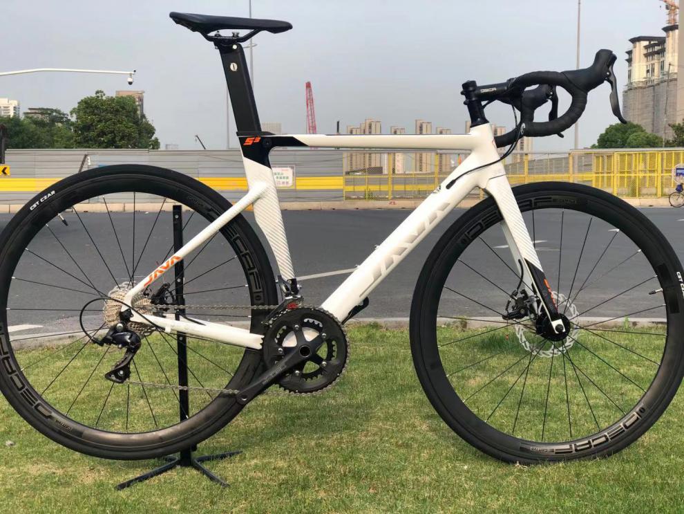 va公路自行车双碟刹鱼雷3新款佳沃破风车架22速铝合金碳叉弯把赛车