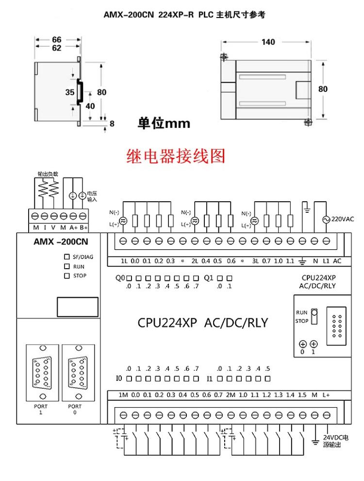 兼容西門子plcs7-200cpu224xp可編程控制器帶模擬量工控板國產plc 214