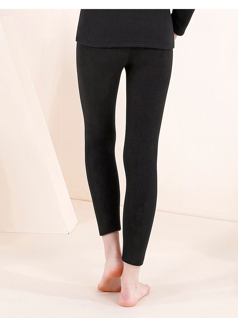 棉毛裤女士加绒加厚保暖裤女一体羊羔绒打底裤中高腰羊毛裤加肥加大棉