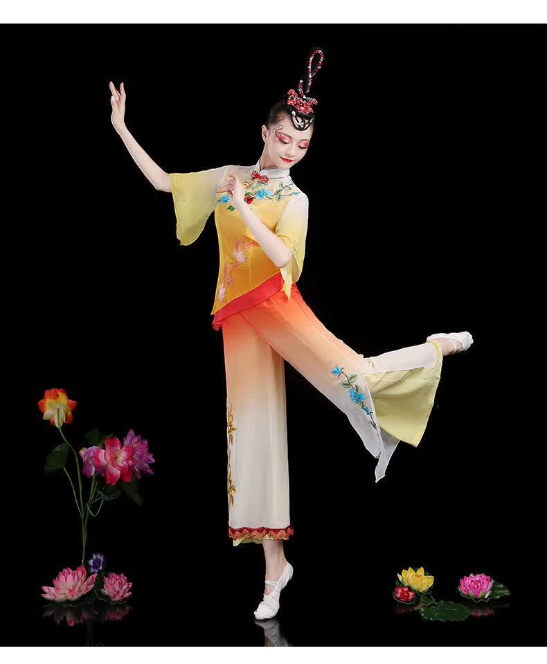 秧歌舞演出服女新款套装映山红东北民族舞蹈服装古典扇子舞广场舞