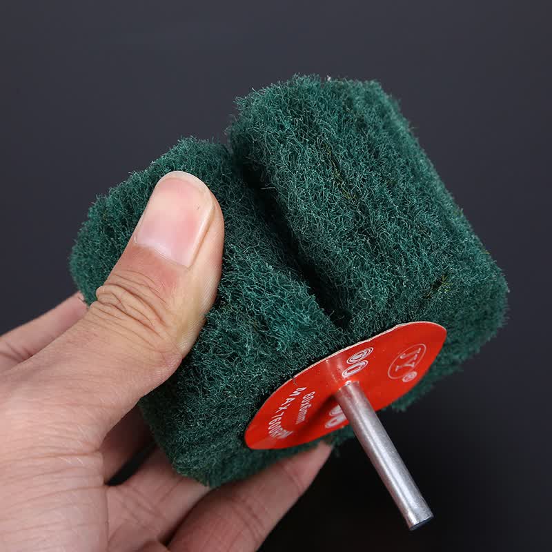 带柄飞翼轮百洁布抛光轮电磨头纤维磨头铜铝打磨不锈钢拉丝轮6mm50mm