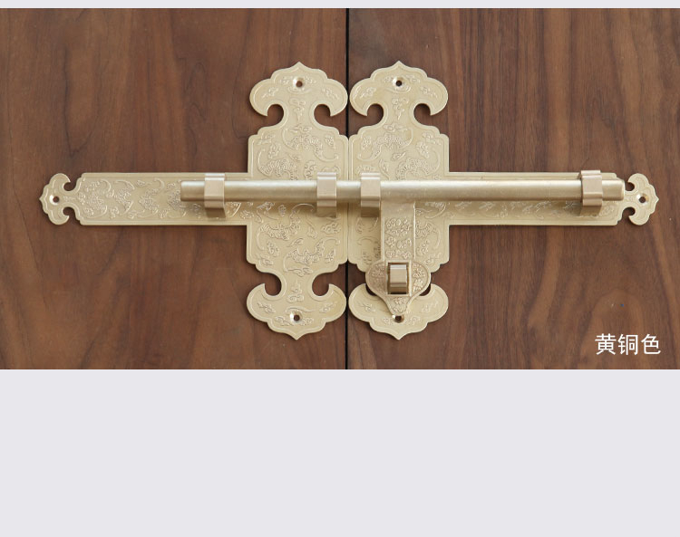 庭院木大门仿古锁中式纯铜加厚插销老式木门锁花园古建庭院大门门闩