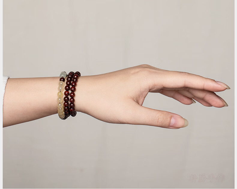 和田玉金丝檀木文艺复古手串小叶紫檀男女佛珠木质手链小叶紫檀款手围