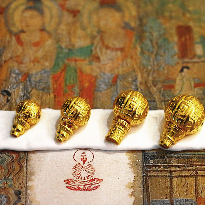 钰帛工坊999纯金佛头三通纯黄金三通藏式佛头配件 只含三通圣诞节礼物