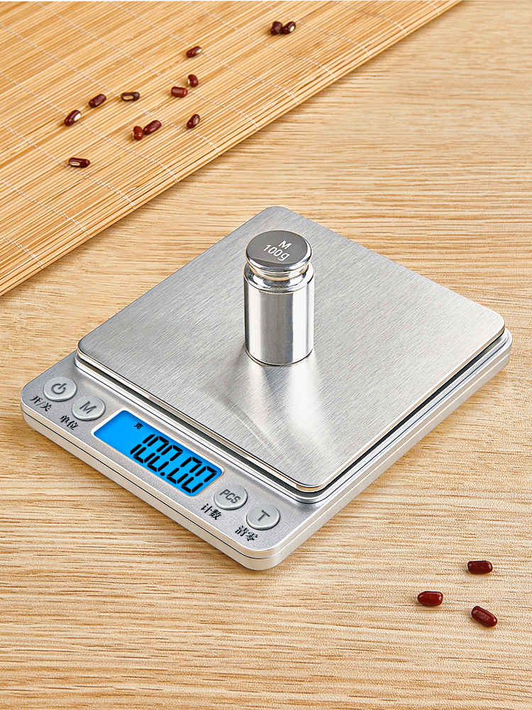 高精度商用小型茶叶专用克数电子秤家用厨房烘焙量茶称天平的 普通