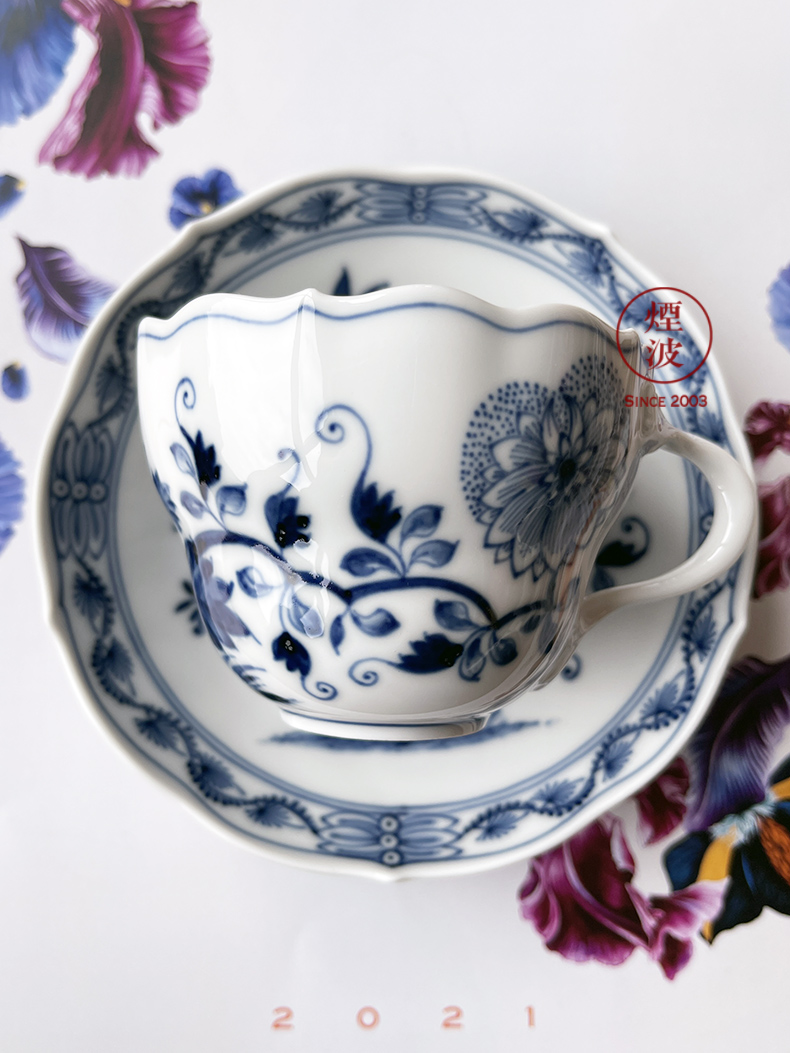 德国meissen 梅森瓷器 新剪裁 仿明 蓝洋葱 下午茶 咖啡杯碟【图片
