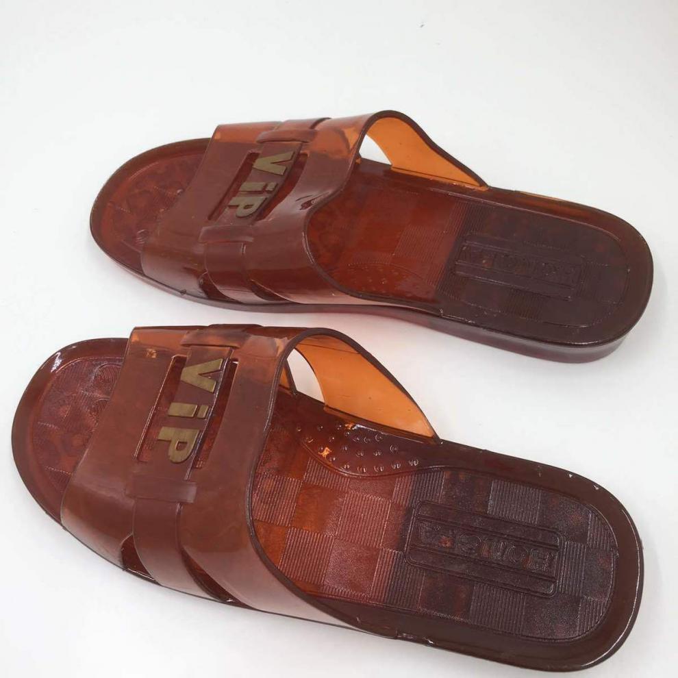 越南生胶拖鞋男士夏季家用室内浴室防滑洗澡软底居家中老年凉拖茶色