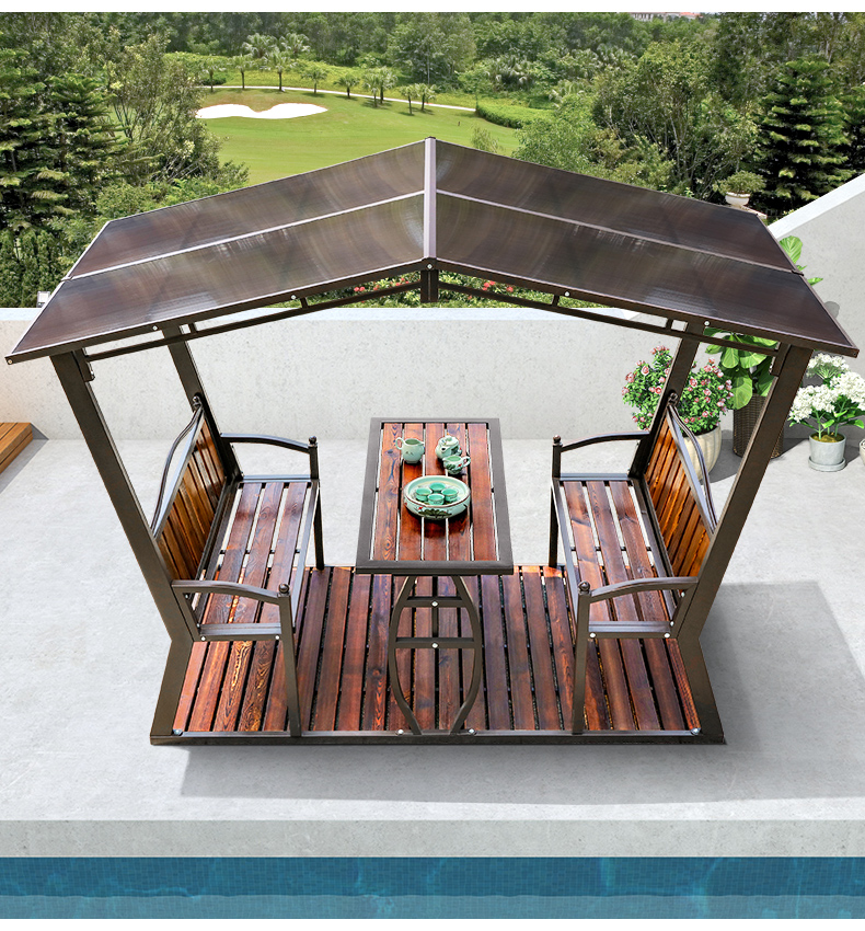 格缇故户外凉亭庭院露台楼顶小亭子别墅小院花园设计休闲简易家用四角