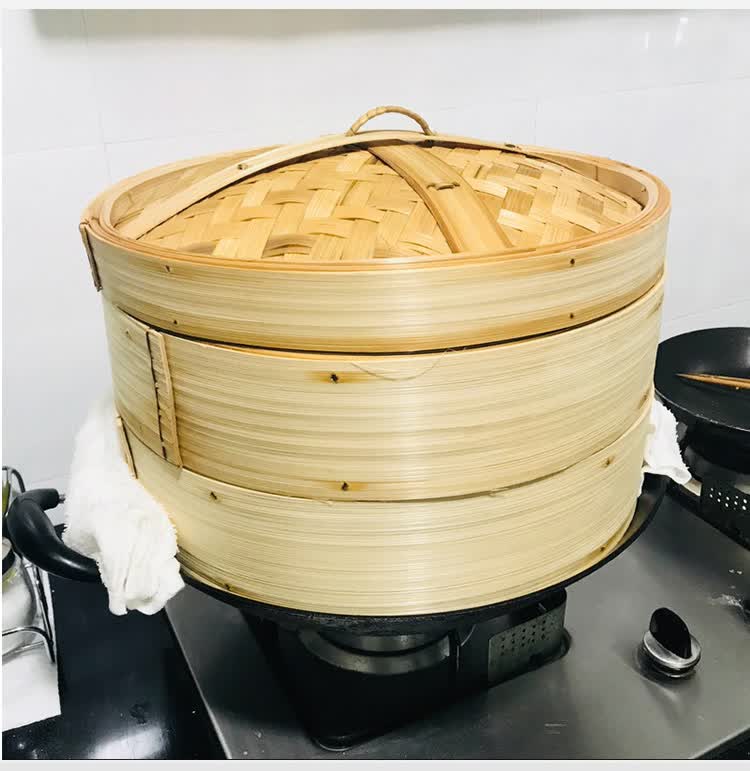 蒸笼加高加深竹制手工家用竹编蒸架馒头蒸格竹商用小笼包竹笼屉 直径