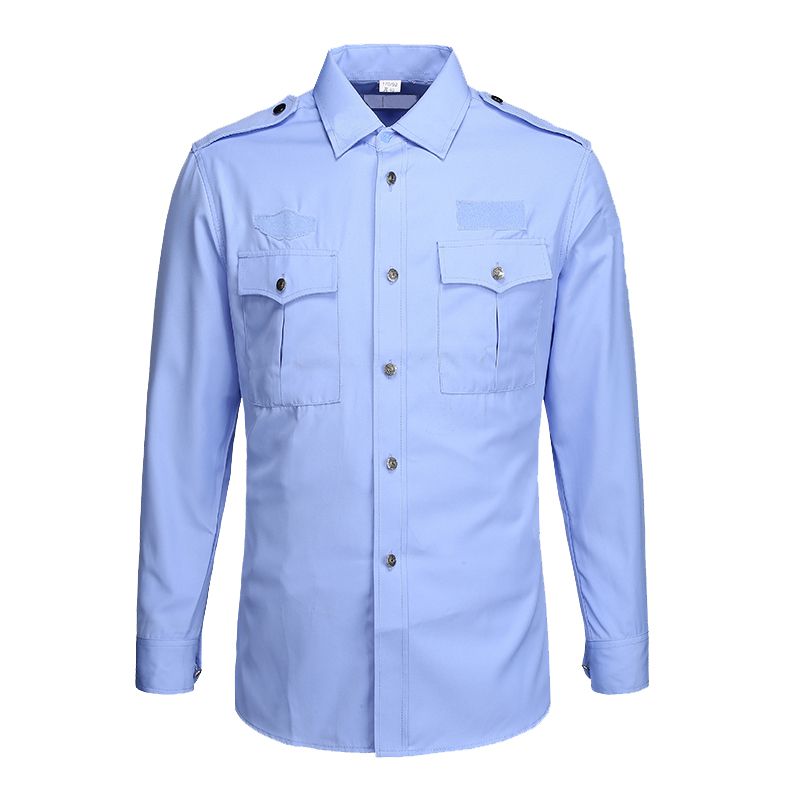 场地维护交织绸保安春秋长袖执勤服衬衫物业夏执勤工作装制服外穿衬衣