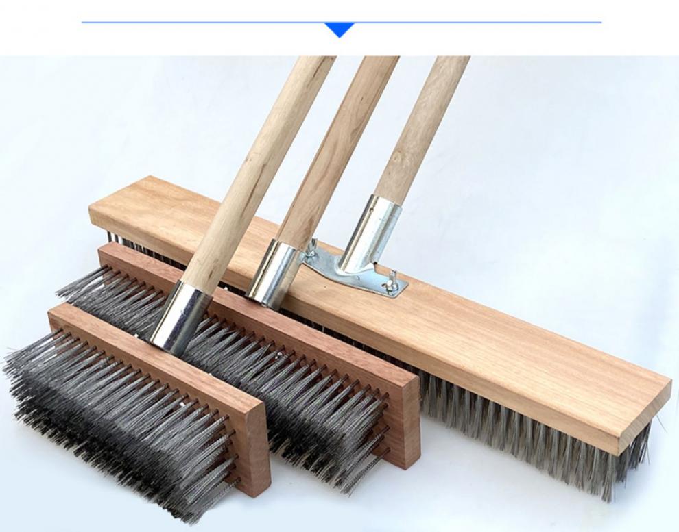 长柄钢丝刷子不锈钢丝地板刷户外庭院去青苔重污垢水泥地刷硬毛刷 30