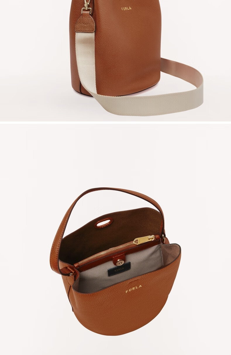 furla芙拉danae 2022新品女士牛皮小号水桶包 纯白色【图片 价格 品牌