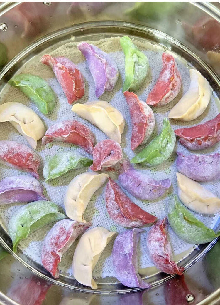果蔬汁饺子皮彩色饺子皮天然0添加手工饺子皮500g蔬菜饺子皮华盛2斤装