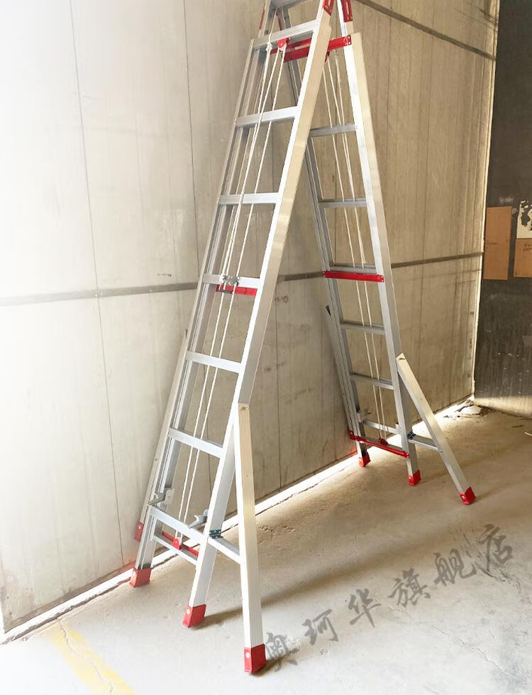 圣弗奥加厚铝合金伸缩人字梯工程用梯升降梯叉梯合梯户外用梯八脚梯子