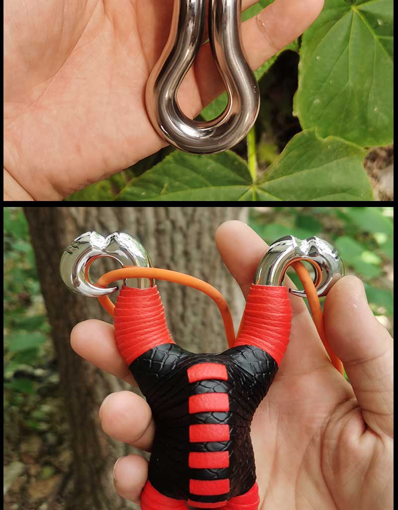 崛适传统弹弓冷弯左右手弹弓藏羚羊弓高爆发大力圆皮手工304不锈钢弓