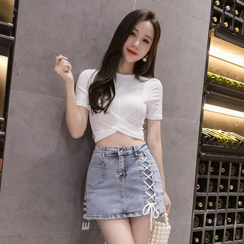 牛仔短裙女2021新款夏季时尚高腰超短半身裙防走光性感百搭包臀裙学生