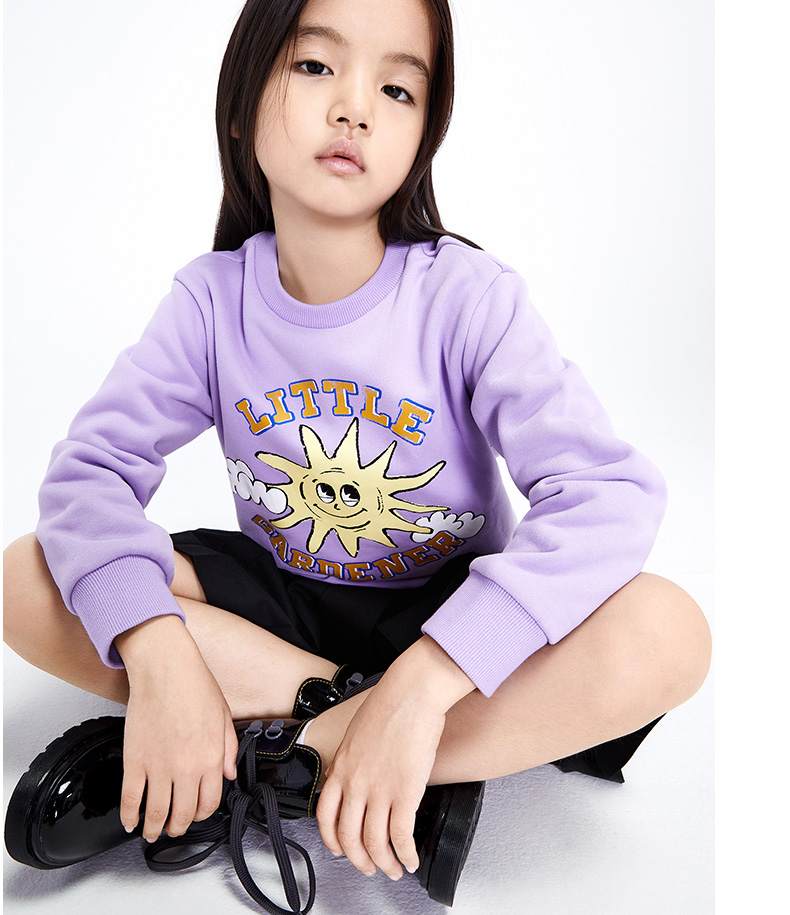 littlemoco童装21春装新款儿童上衣洋气小太阳男女童长袖卫衣潮 苹果