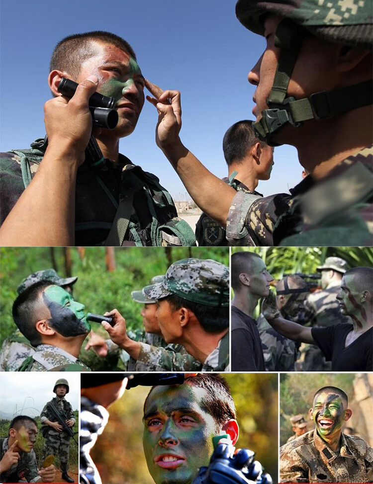 迷彩油cs户外 cs野战面部仿生伪装油彩户外脸彩油三色迷彩油套装防水