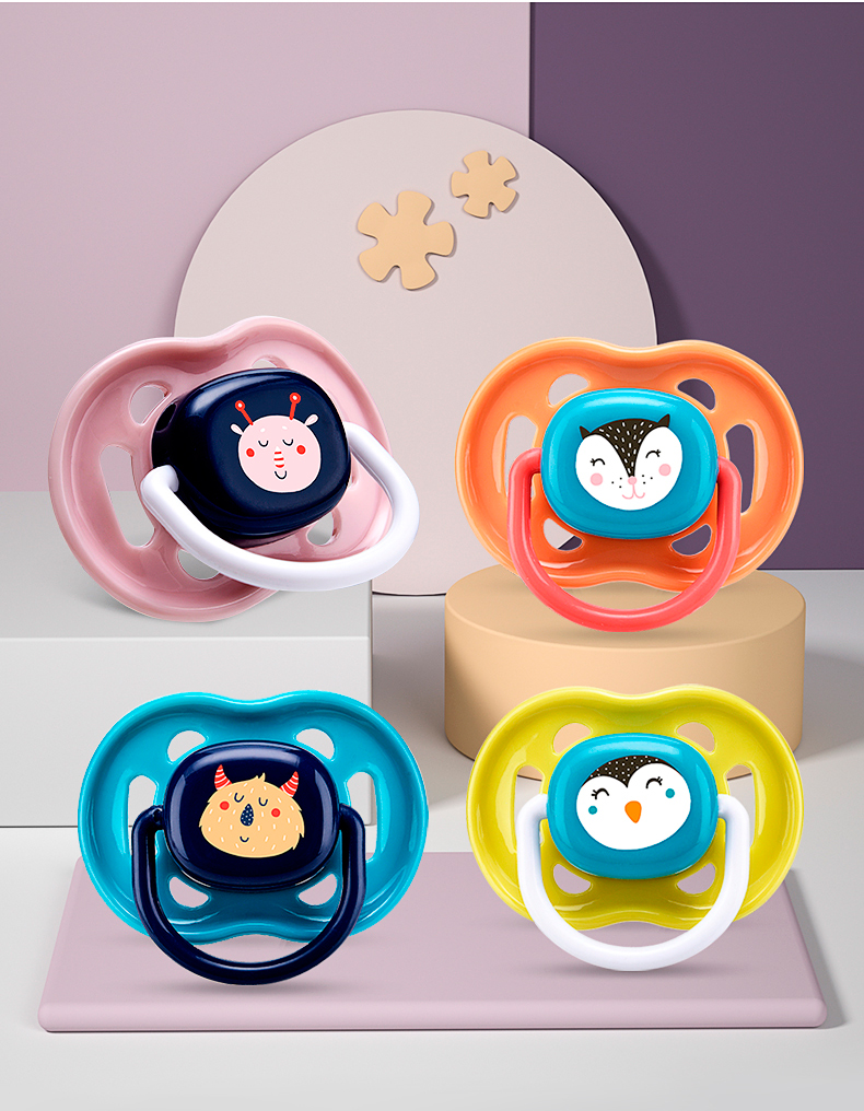 婴儿安抚奶嘴硅胶超软安睡型母乳实感仿真新生儿宝宝奶嘴婴乐培晨雾蓝