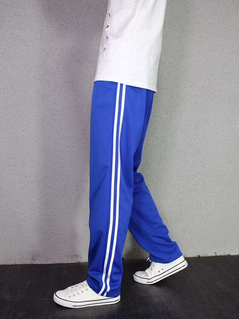 支持国产凯伦欧格藏青色校服裤子双白条校裤二道白杠高中生初中生小