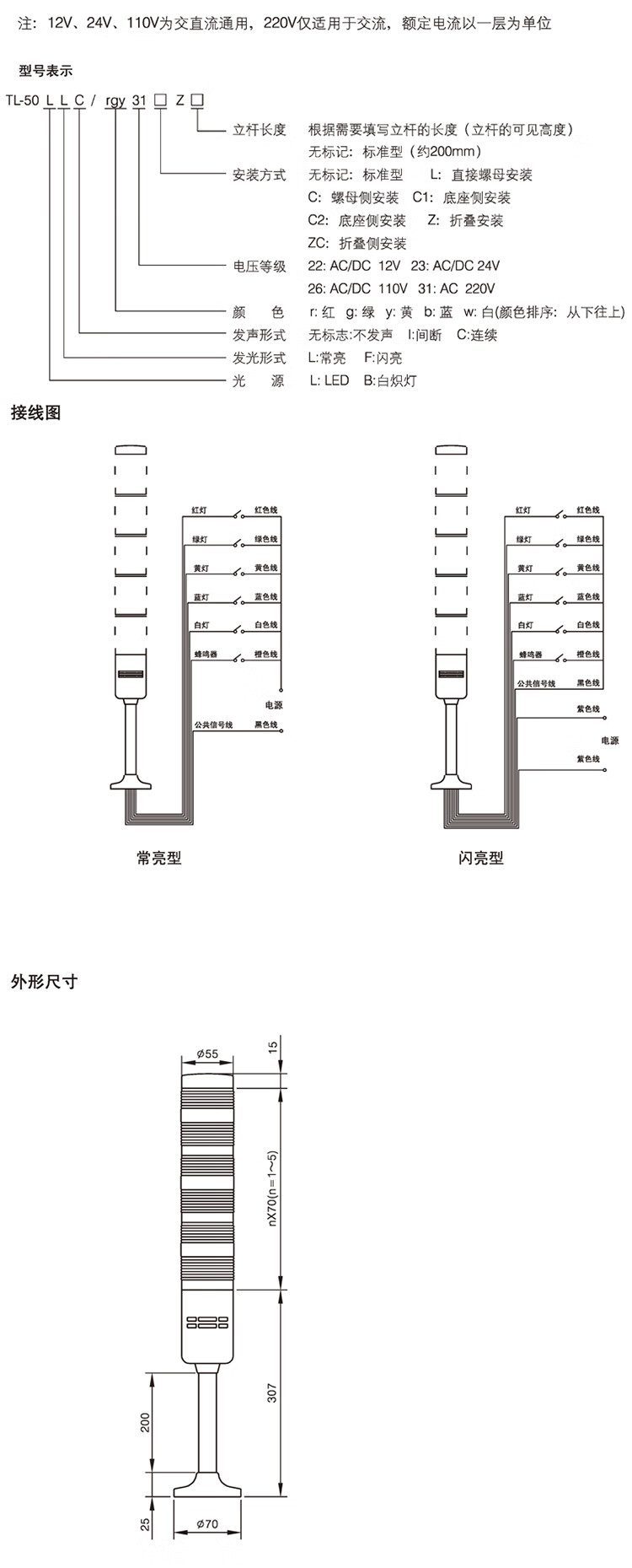 专票tl50lllf西门子apt二工led塔灯报警机床信号警示三色指示灯其他