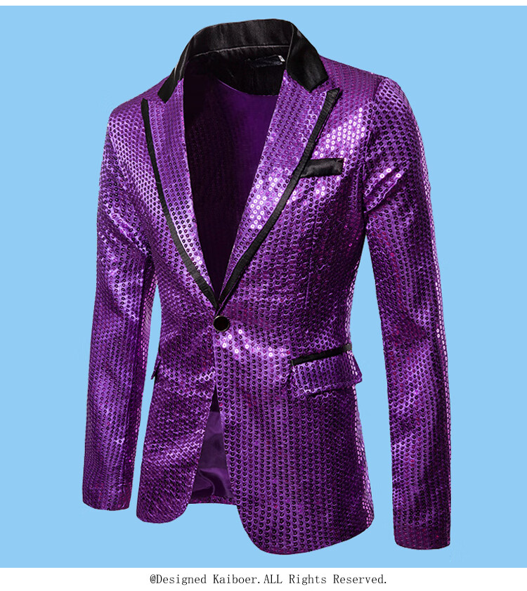 亮片西装演出服男歌手主持人服装舞台表演男装大合唱礼服西服朋克1