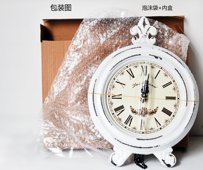 传统闹钟欧式复古怀旧木制座钟摆件 木质工艺品家居装饰桌面钟摆饰
