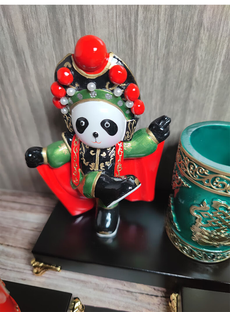 川剧脸谱摆件成都熊猫基地旅游纪念品变脸娃娃中国特色礼品 变脸熊猫