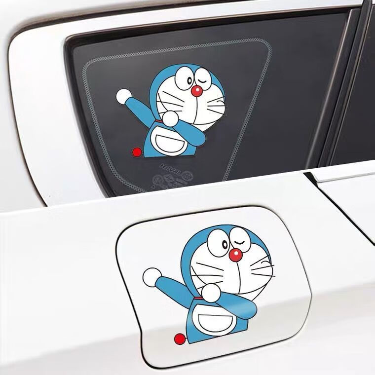 装饰机器叮当猫可爱车贴卡通车贴纸 黑色英文副驾驶(哆啦a梦)【图片