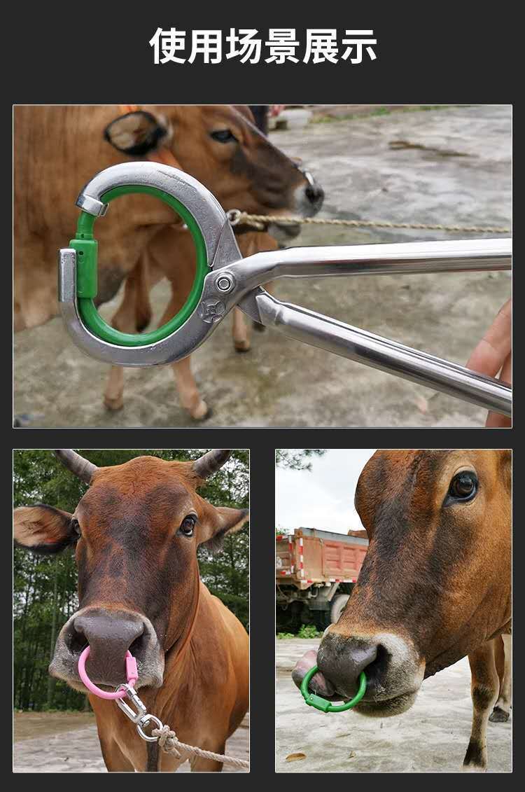 牛鼻环牛鼻圈牛鼻子牵引扣牛用养殖安装钳打孔器械穿孔针牛鼻钳子新款