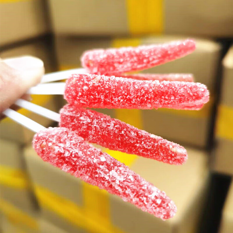 辣椒糖儿时棒棒糖形状糖老式红色糖果麦芽糖怀旧童年零食400g10袋