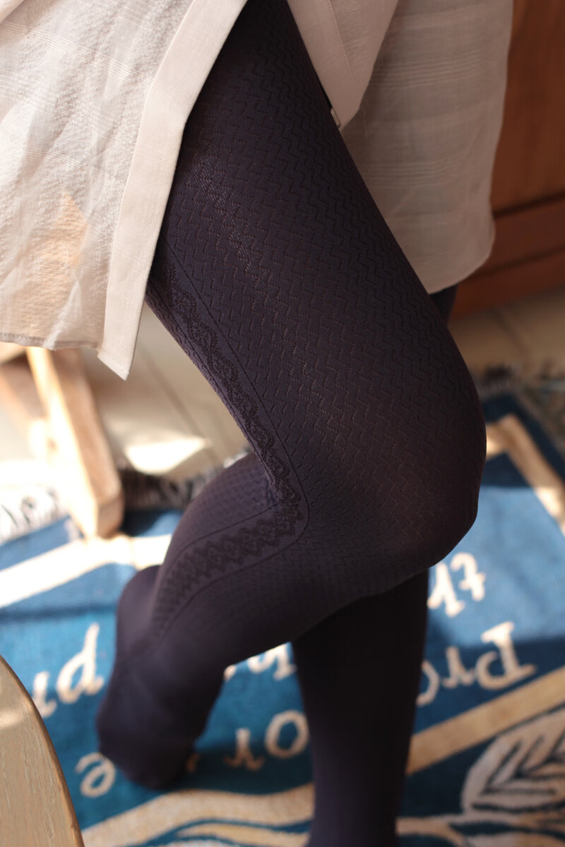 显瘦小镂空花纹袜 春秋连裤袜打底复古提花丝袜 天鹅绒防勾丝 深灰