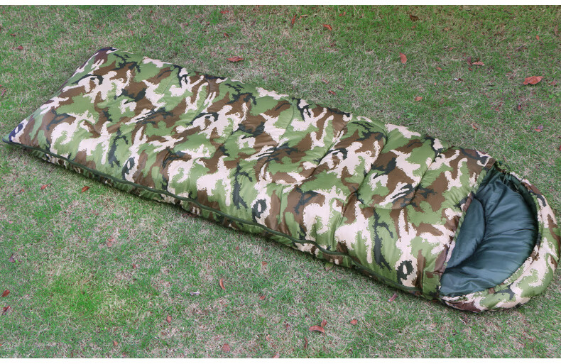 迷彩睡袋冬季保暖成人午休旅行单人信封式户外露营春秋加厚防寒凡迪