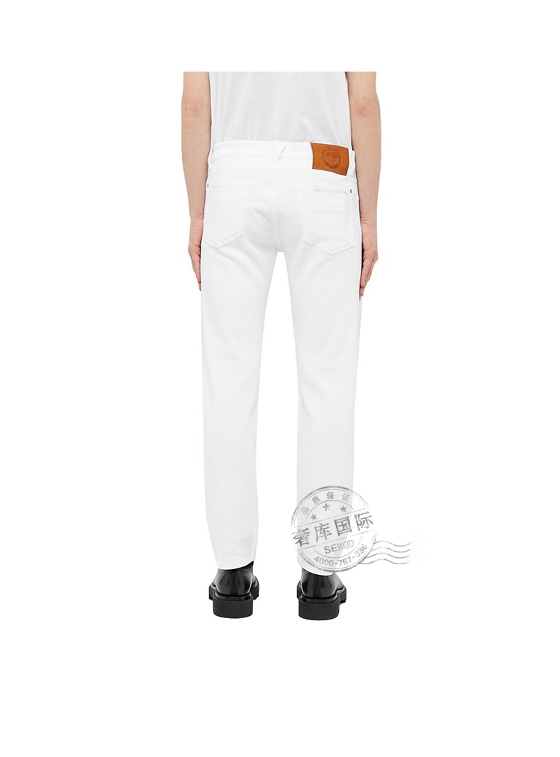 范思哲(versace)男式裤子美杜莎图案休闲直筒裤a86010 3976 8001 白色