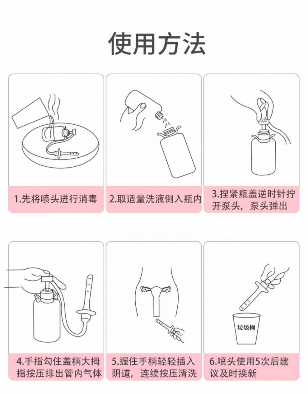 阴道冲洗器女私处家用非一次性用洁阴清洗器【外洗款】500ml(绿 2