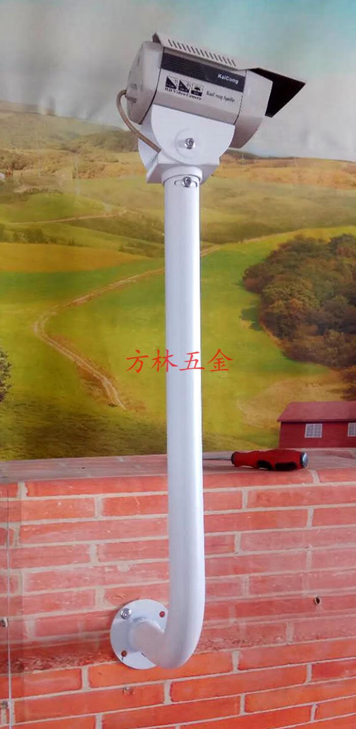 壁装l型监控支架 围墙支架铝合金加厚室外加强弯头立杆摄像机支架