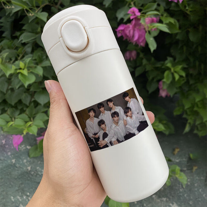 水杯丁程鑫周边马嘉祺304保温杯同款定制图案礼物象牙白宋亚轩拼音