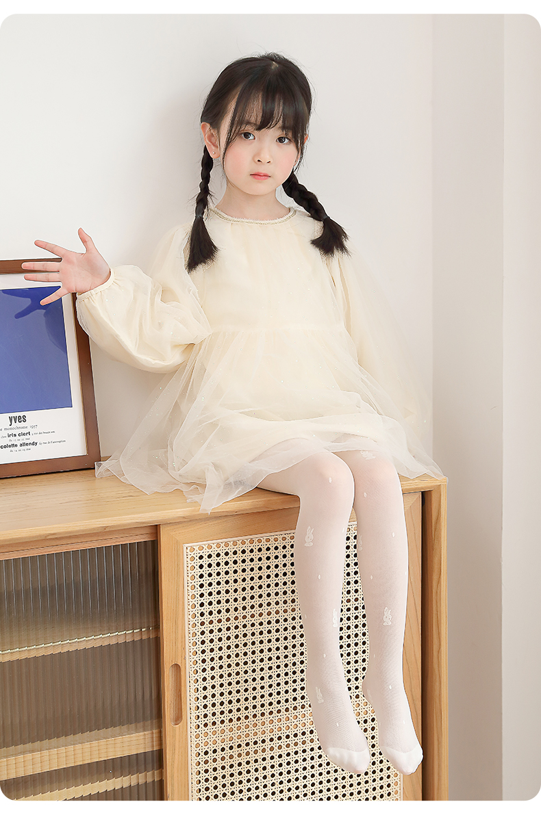 小女孩连裤袜 春夏薄款舞蹈裤女童丝袜薄款肉色玻璃水晶防蚊薄宝宝