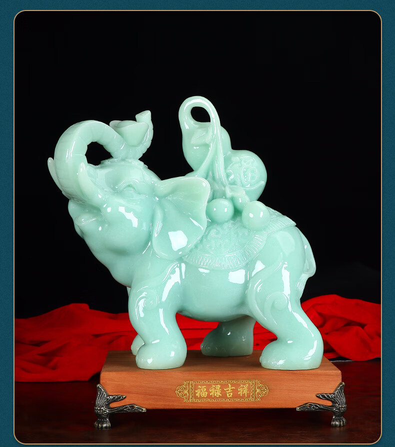 风水子母大象一对摆件象家用客厅玄关沙发办公室书房装饰搬家乔迁礼品