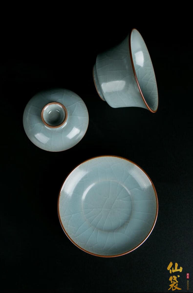 仙袋景德镇陶瓷商务盖碗茶杯单个待客不烫手中式大号功夫茶泡茶器创意