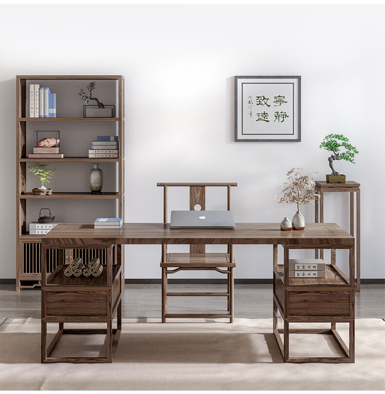 书法桌书画桌毛笔字桌家用简易新中式实木书桌家用书房办公室桌写字台