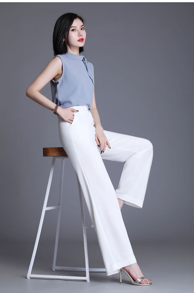 贞溪阔腿裤女垂感休闲长裤2022春夏新款薄款大码雪纺阔腿裤女士弹力