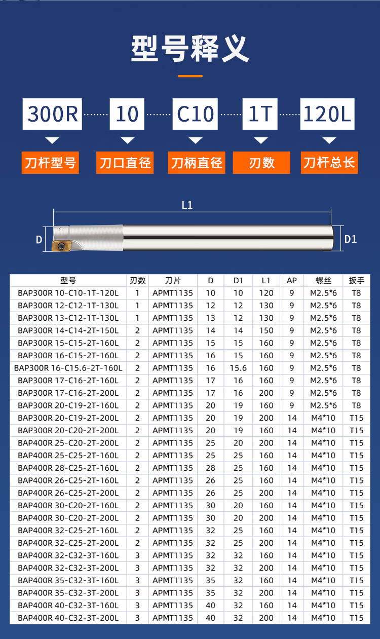 300r铣刀杆可转位立铣刀快进给飞刀杆1135数控立铣铣刀刀杆400r刀bap