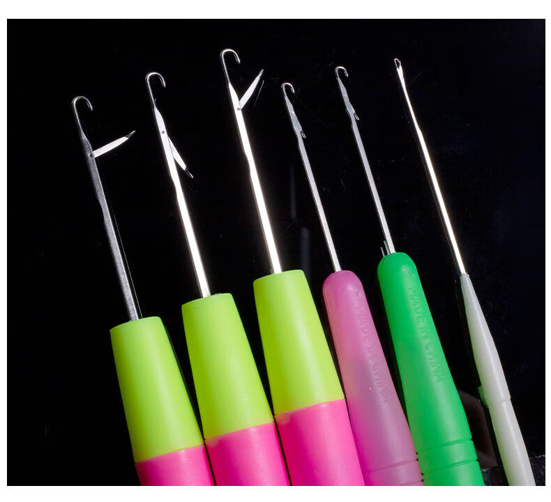 带舌头的钩针编织工具不锈织毛衣针手工diy小号织毛线舌头勾针大中小