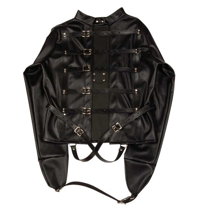 游戏服装黑色皮革强制性孽待孽恋束缚衣情趣约束捆绑拘束装用品黑趣