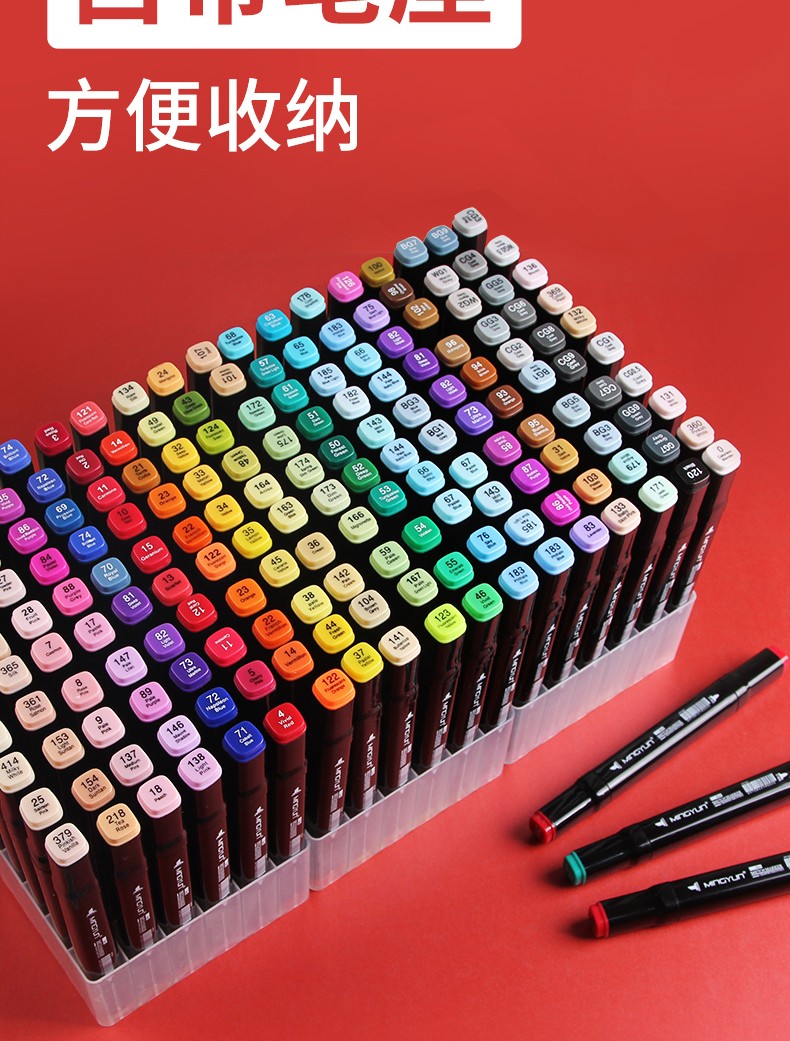 名韵马克笔套装双头油性记号笔全套绘画笔彩色笔水彩笔套装美术学生